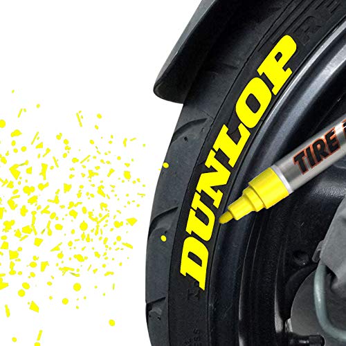 MC MOTOPARTS Permanent Color Tire Pen Marker Lettering Paint Drawing Tool Automotive Motorcycle Care 1 piece (Yellow)