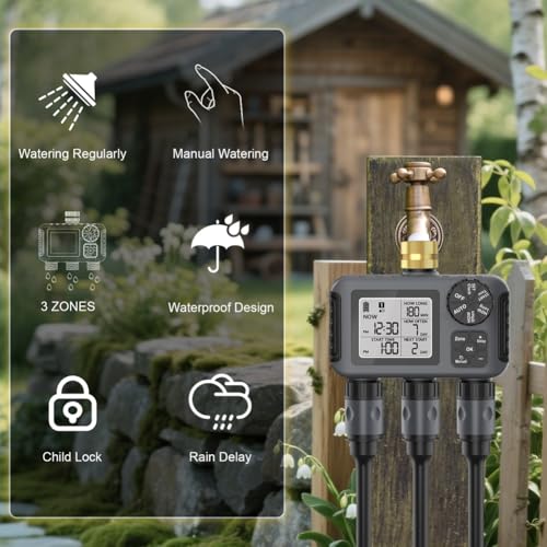 Programmer l'irrigation facilement avec ce timer à eau automatique digital 3 voies - 7