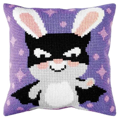 Broderie au point de croix Ich bin kein Rabbit canevas coton loisir créatif