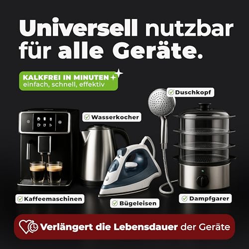 CLENESSO 3-in-1 Entkalker für Kaffeevollautomat & Kaffeemaschinen (50 Stück) – Entkalkungstabletten kompatibel mit Siemens eq Series, Jura, Krups, Delonghi, Philips, Miele uvm. - Beste Entkalkung