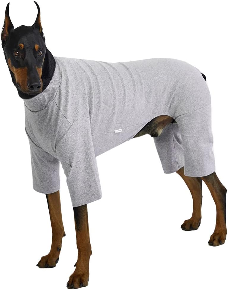 Small Dog Pajamas - Basic Onesie Doggie Jammies Stretchable Dog Jumpsuit Bodysuit Pjs (3X-Large, Basic Gray) 3X-Large Basic Gray