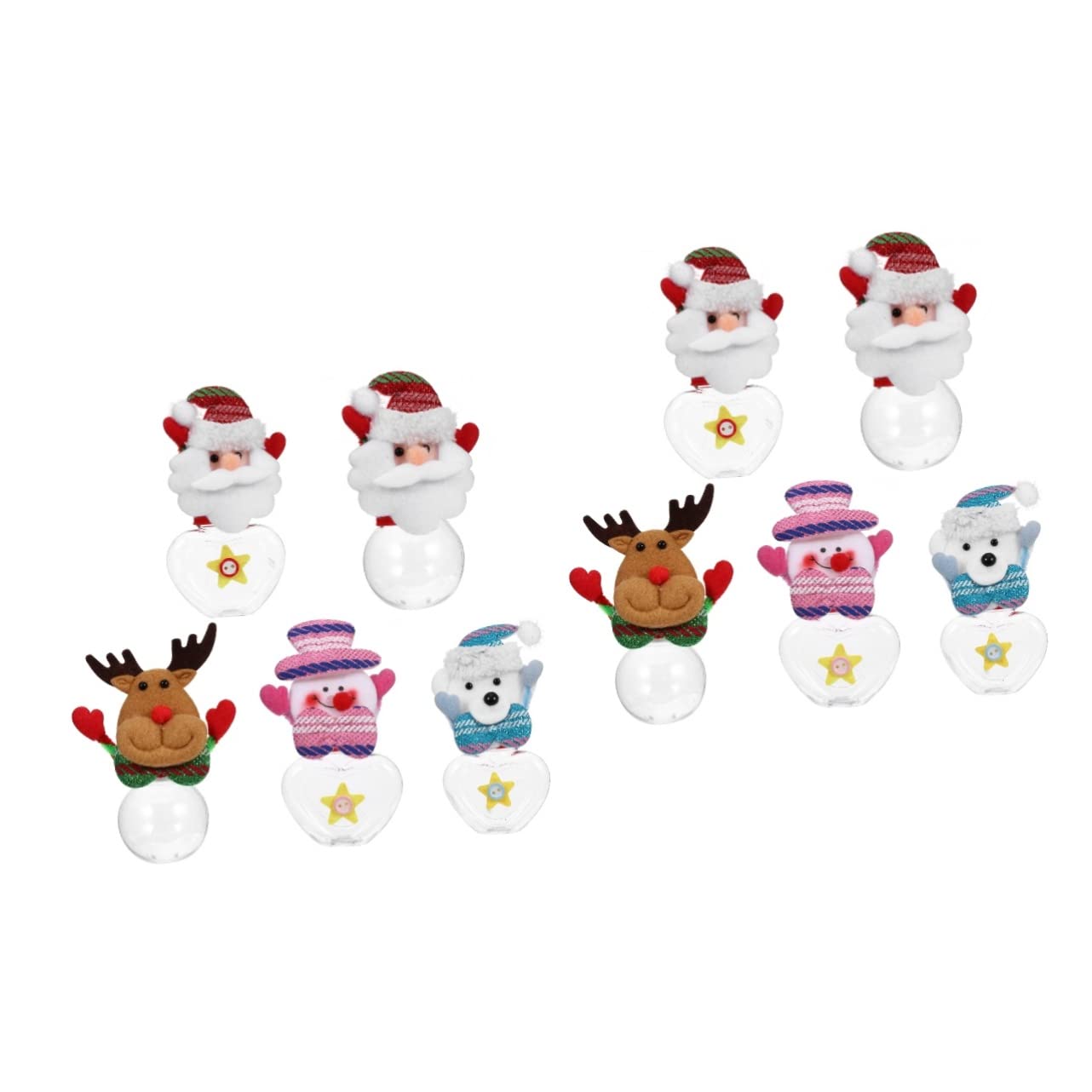 Amosfun10pcs Christmas Candy Jar Christmas Cookie Jars Festivval Empty Candy Storage Jar Decorative Plastic Sweets Container Boxes Christmas Party Supplies (Mixed Style)