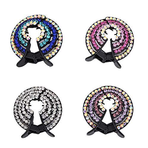Ponytail Hair Clip, Girls Hair Clips Hair Pins Crystal Hairpin Ponytail Hair Bun Holders Make Girls be Gorgeous Attractive,Pack of 4Pcs