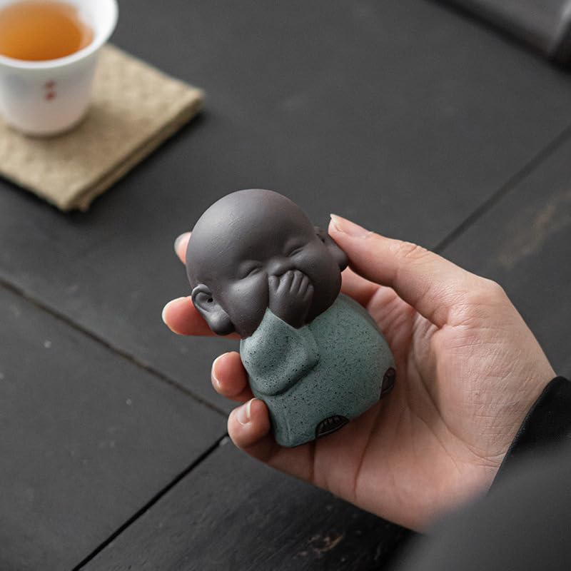 Amazon.co.jp: ミニ かわいい 小和尚 紫砂工芸品 茶ペット 置物 置物