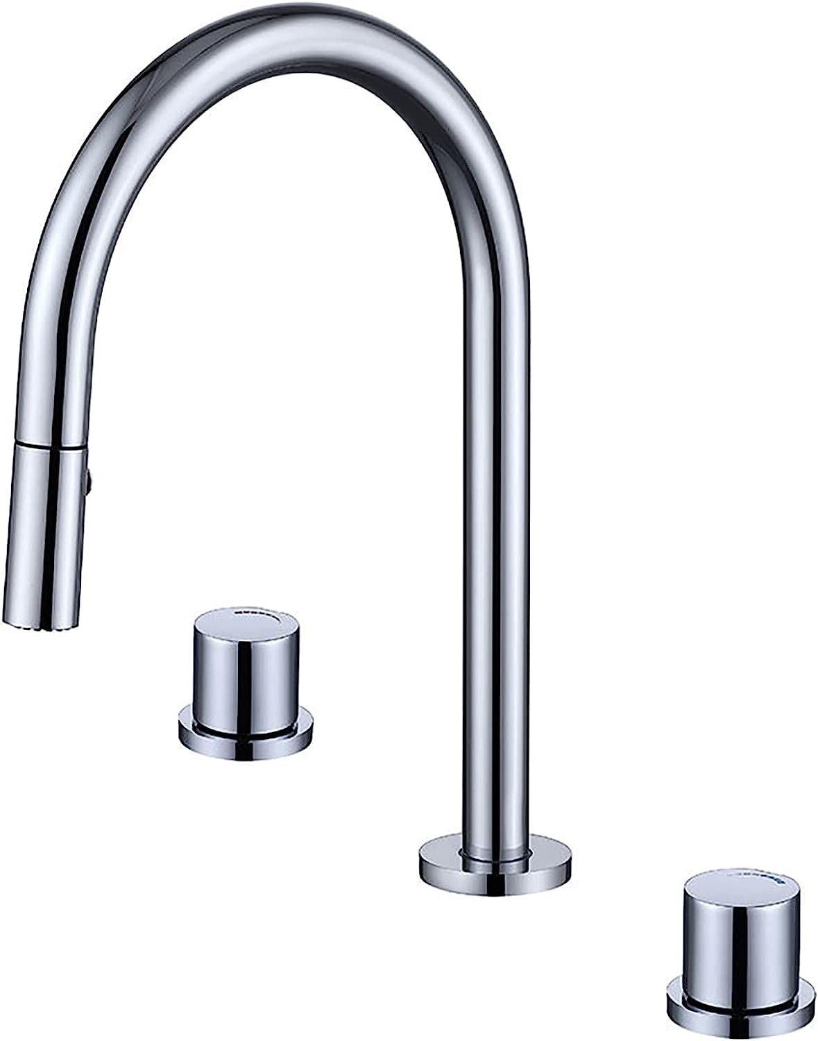 COSZWQDP Bathroom Sink Faucet with Pull Out Sprayer 360° Swivel Basin Mixer Tap Brass Vessel Deck