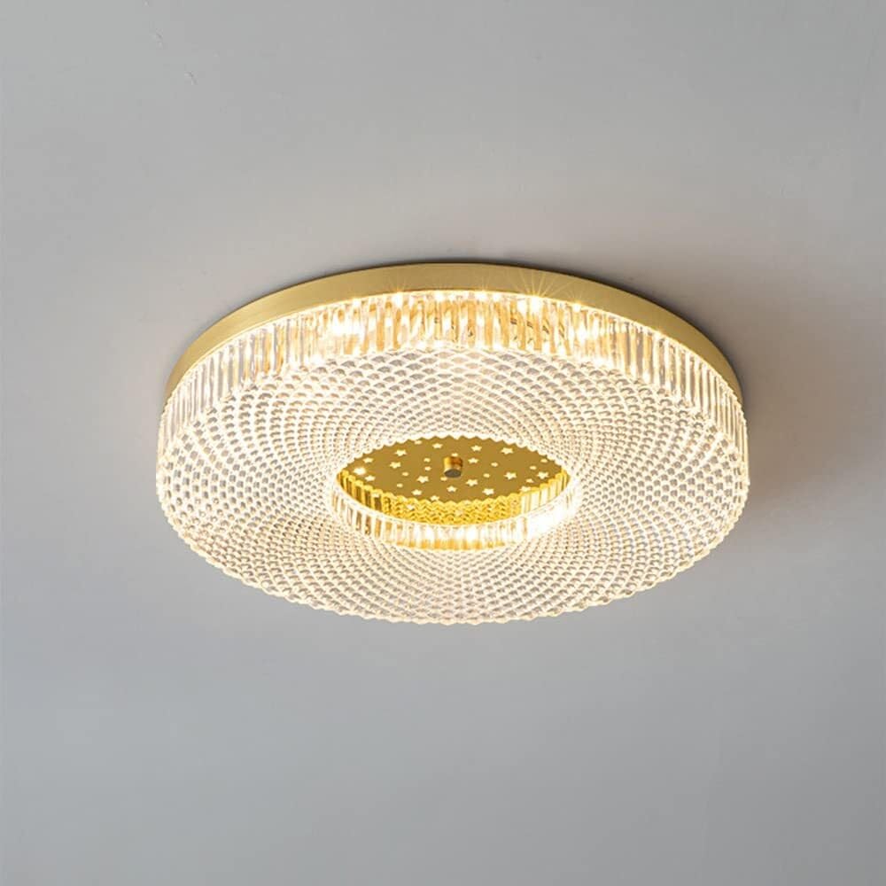 LYMSXAZOU Semi Flush Mount Ceiling Light Hanging Lamp Bedroom LED Modern Living Room Brass Balcony Hallway Entryway Fixture(Brass B)