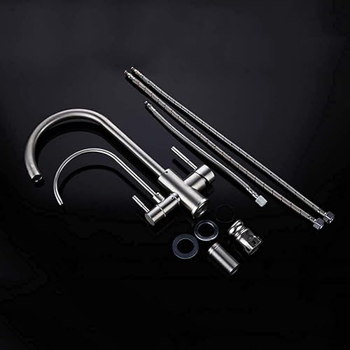 Miniatura 6 de Grifo de cocina giratorio de 360 , grifo de agua potable, doble mango, mezclador de arco alto, mezclador de lavabo, grifo de agua, purificador,