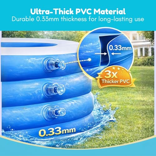 Image of Toy Imagine 𝟏𝟎 𝐅𝐭 Big Inflatable Swimming Pool Rectangular for Adults & Kids with 2-Way Electric Pump Big Size Family Pool Portable Water Tub for Adults Scratch-Proof Durable 3 Layer Outdoor Pool