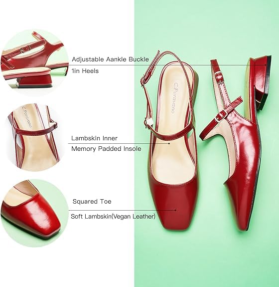 Image of C.Paravano Slingback Flats | Slingback Sandals for Women | Sandals Flats | Adjustable Ankle Strap Shoes