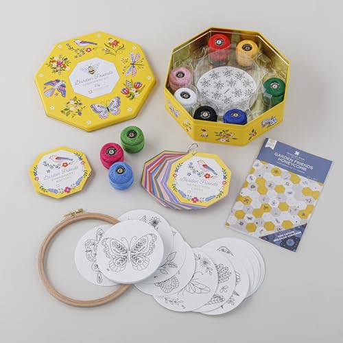 Image of Garden Friends Embroidery Kit - Nature-Inspired Designs + Quilt Pattern - Complete DIY Set with Birds, Bees, Butterflies & More - Beginner-Friendly Needlework Kit