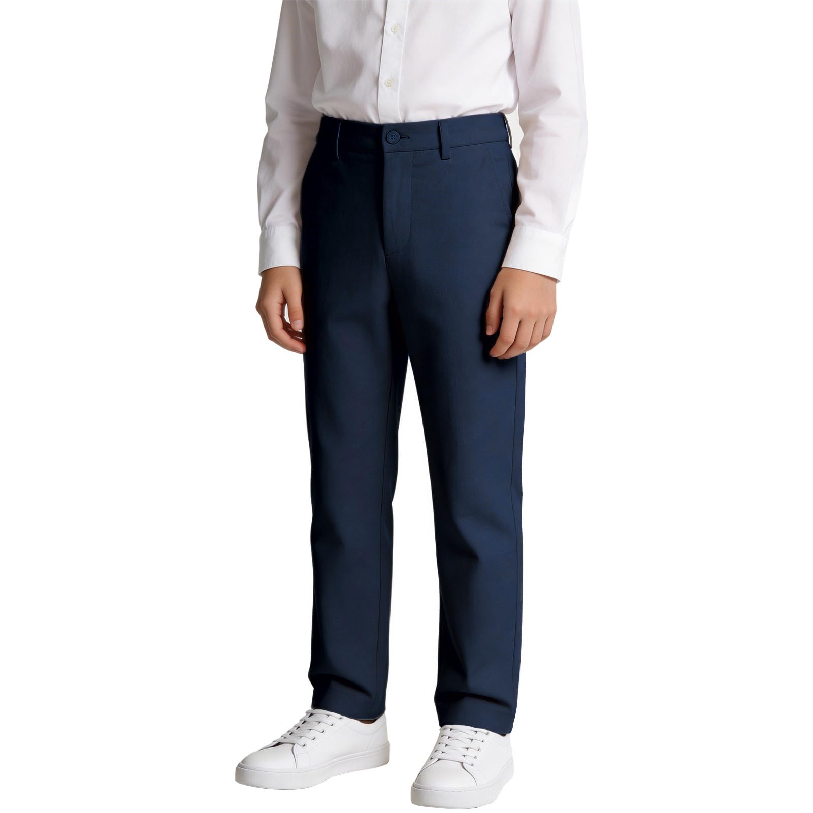 Boys' Linen Pants Flat Front Dress Pants Kids School Uniform