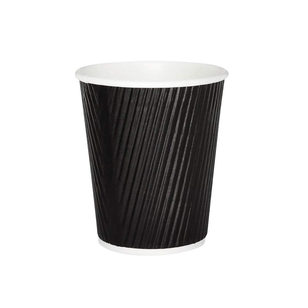 Belgravia 8oz Triple Walled Black Ripple Paper Cups 25's - PACK (20)