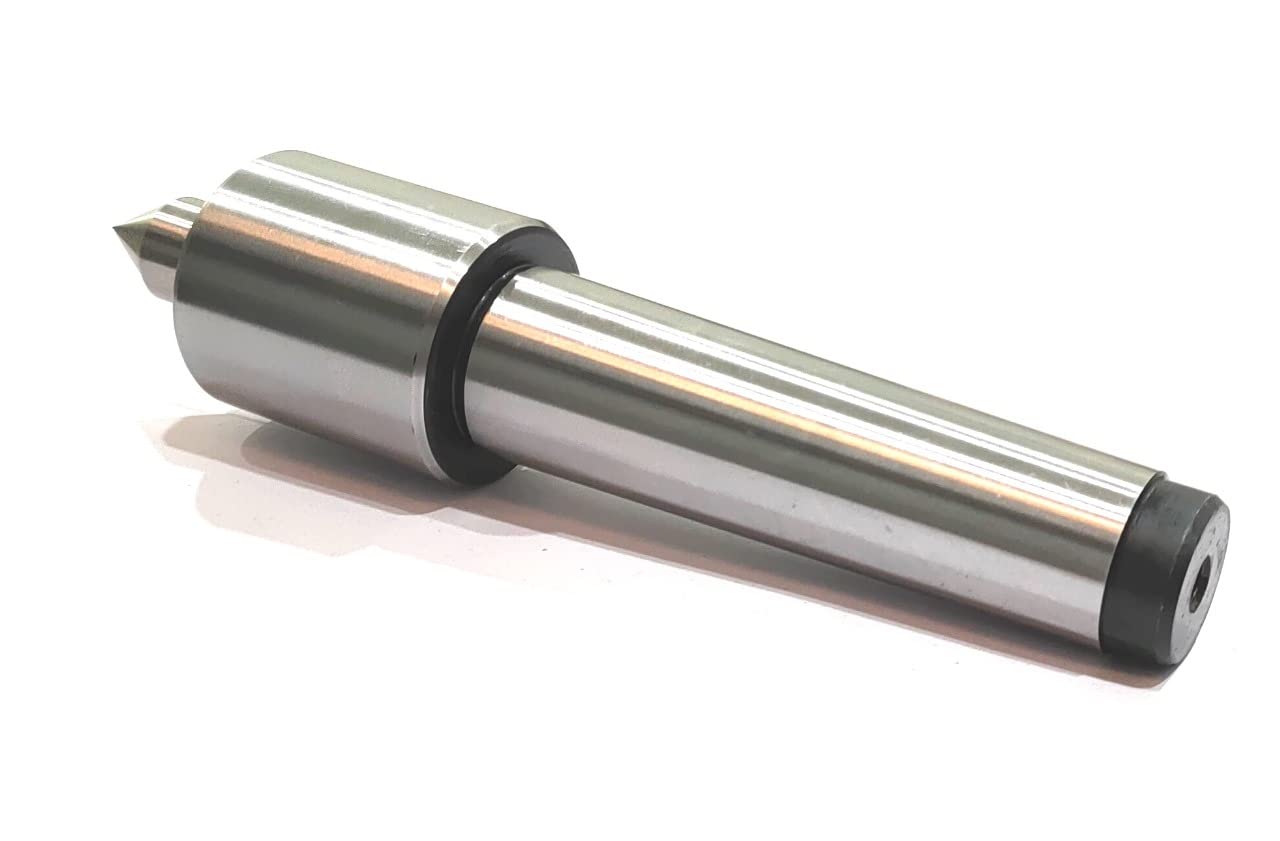 Buyohlic 2MT Shank Live Revolving Cum Pipe Center for Conventional Lathe Machines-Precision Under 5 Microns Triple Bearing
