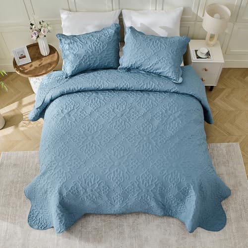 Image of Kingnex Oversized King Bedspreads 128x120 Dusty Blue