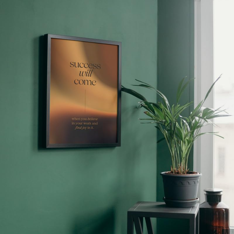 Image of Wall Framed Posters | 8x12 inch size | Motivational Quotes Posters |Motivational Photo Frame - inchSuccess Will Come inch Inspirational Wall Decor - Perfect for Office, Study Room, Bedroom, or Gift