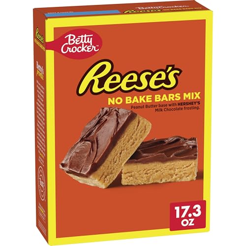 Betty Crocker REESE'S Peanut Butter No Bake Bars Mix With HERSHEY’S Milk Chocolate Frosting, 17.3 oz