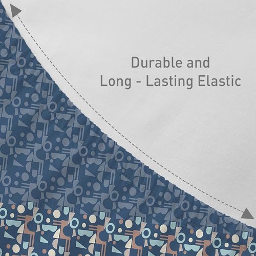 Image of MYTRIDENT Soft Comfort Bedsheet for Double Bed King Size | 182 cm x 198 cm + 30 cm | 200 TC, Sateen Weave, 100% Cotton, Elastic fittedsheet with 2 Pillow Covers and Breathable - Deco Dusk