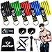 Resistance Bands Widerstandsbänder Set, 5 Fitnessbänder Expander Tube Bands, Fitnessband mit Großem Griff Knöchelriemen Türankerbefestigung Tragtasche, Ideal für Pilates Krafttraining Physiotherapie