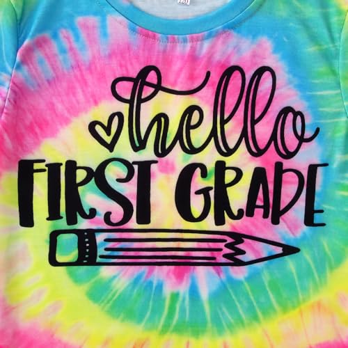 Image of MODNTOGA Kid Girl Boy First Day of School Shirt Back to School T-Shirt Hello Kindergarten 1st 2nd 3rd Grade Graphic Tee Tops