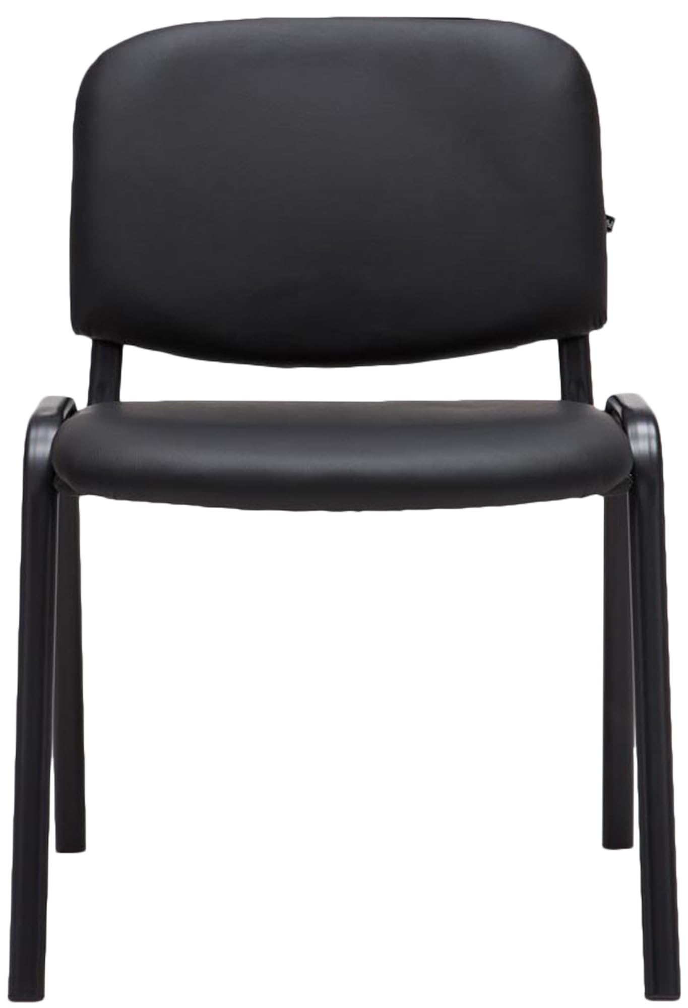 CLP Silla de Visitas Ken en Cuero Sintético I Silla de Conferencias Apilable I Silla de Reuniones Capacidad máx. 120 kg I Color:, Color:Negro