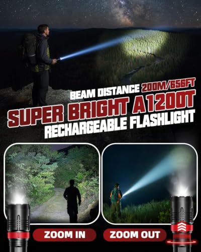 Victoper 2026 Upgraded Rechargeable Flashlight 2 Pack, High Lumens 5 Modes LED Small Tactical Flashlights, Waterproof Zoomable Mini Pocket Flash Light for Outdoor Camping, EDC Birthday Gifts for Men - image 3