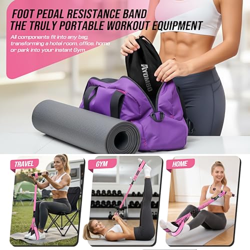 Image of Upgrade Pedal Resistance Band with Handle, Adjustable Tube Foot Pedal Device Puller Exercise Bands, for Abs Arm Leg Waist Workout, Core Pilates, Sit Up Fitness Equipment for Full Body Training