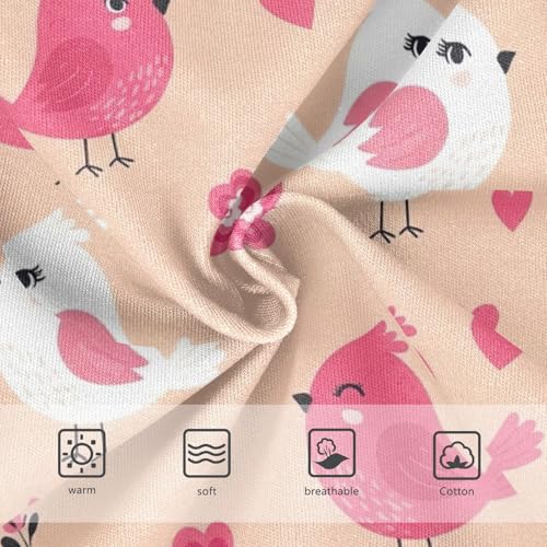 CHIFIGNO Cute Bird Heart Floral Pink Underwear for Boys Soft Cotton Briefs Toddler Boy Breathable Underwear Briefs3