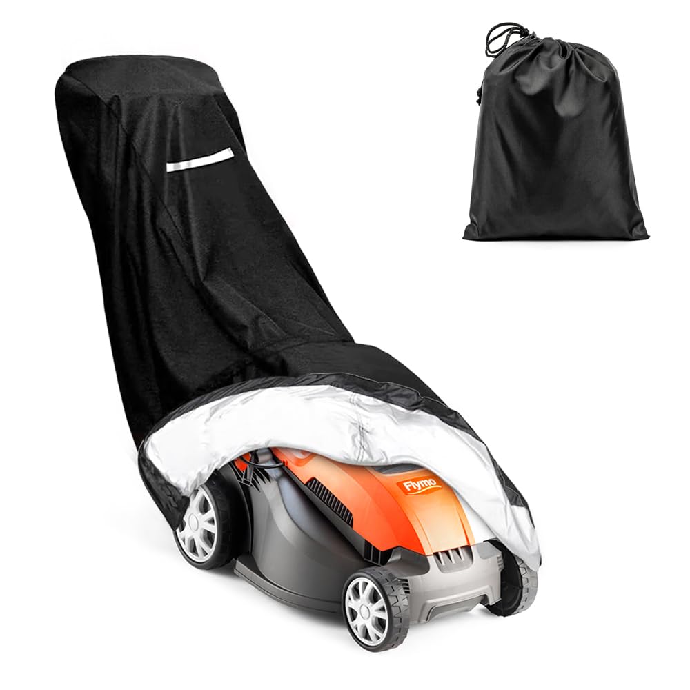 Housse de Protection Universelle pour Tondeuse à Gazon, Housse Tondeuse en polyester Oxford 210D, Imperméable, Résistante aux UV, Tondeuse à Gazon Bâche de Protection (193 x 108 x 66 cm)