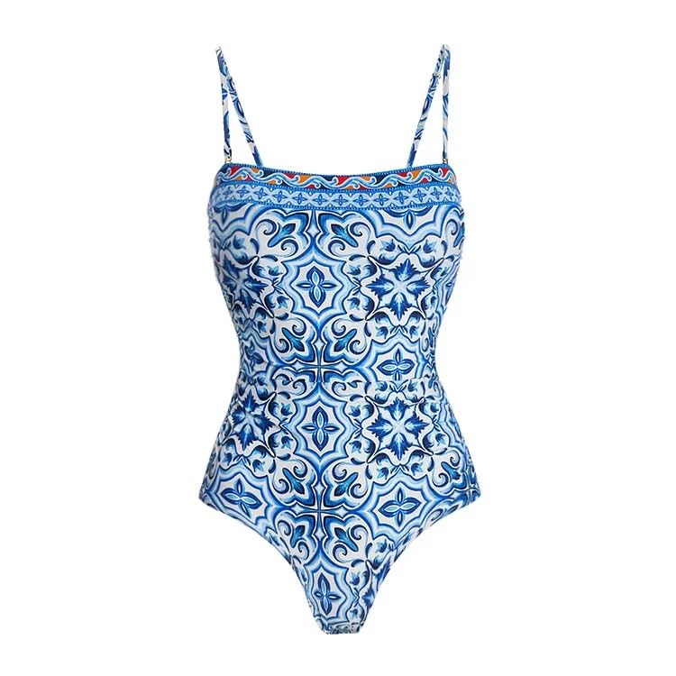 Image of AARAM Stylish Premium Women's One Piece Swimsuit with Cover Ups Wrap Skirt Sarong Floral Print Monokini Tummy Control Swimwear, Printed Costume Women Beach Wear