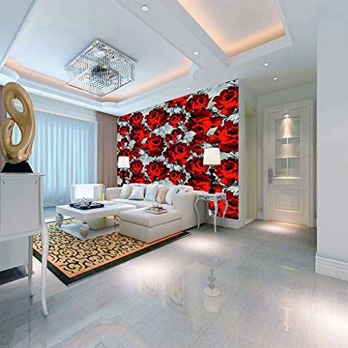 Canevas papier peint 3D fleur rouge grand format premium