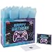 wishinside 13” Large Gamer-themed Birthday Gift Bag Set with Handles, Greeting Card, Tissue Papers and Stickers for Boys Girls Kids Teens Men Women, Game Design, 1 Pcs