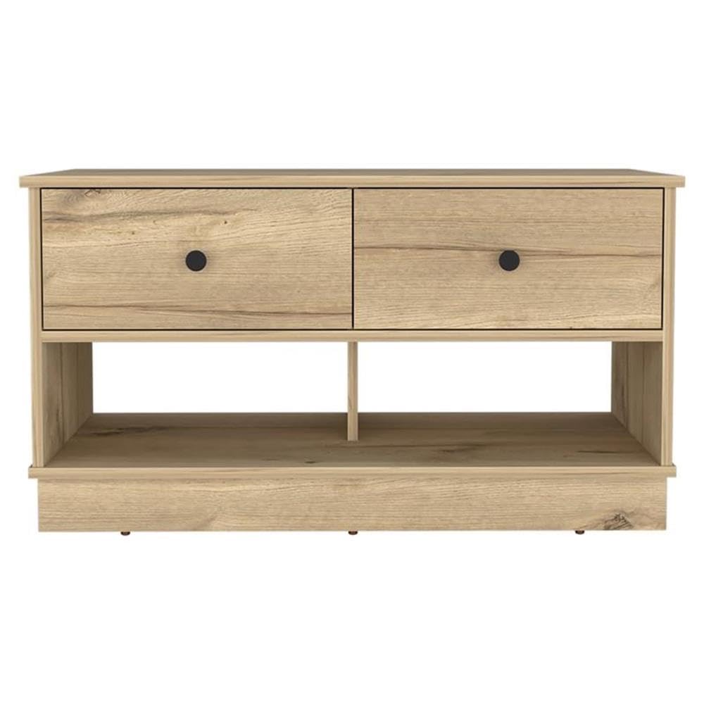 TUHOME Hamilton Storage Bench Engineered Wood Entryway Benches in Beige