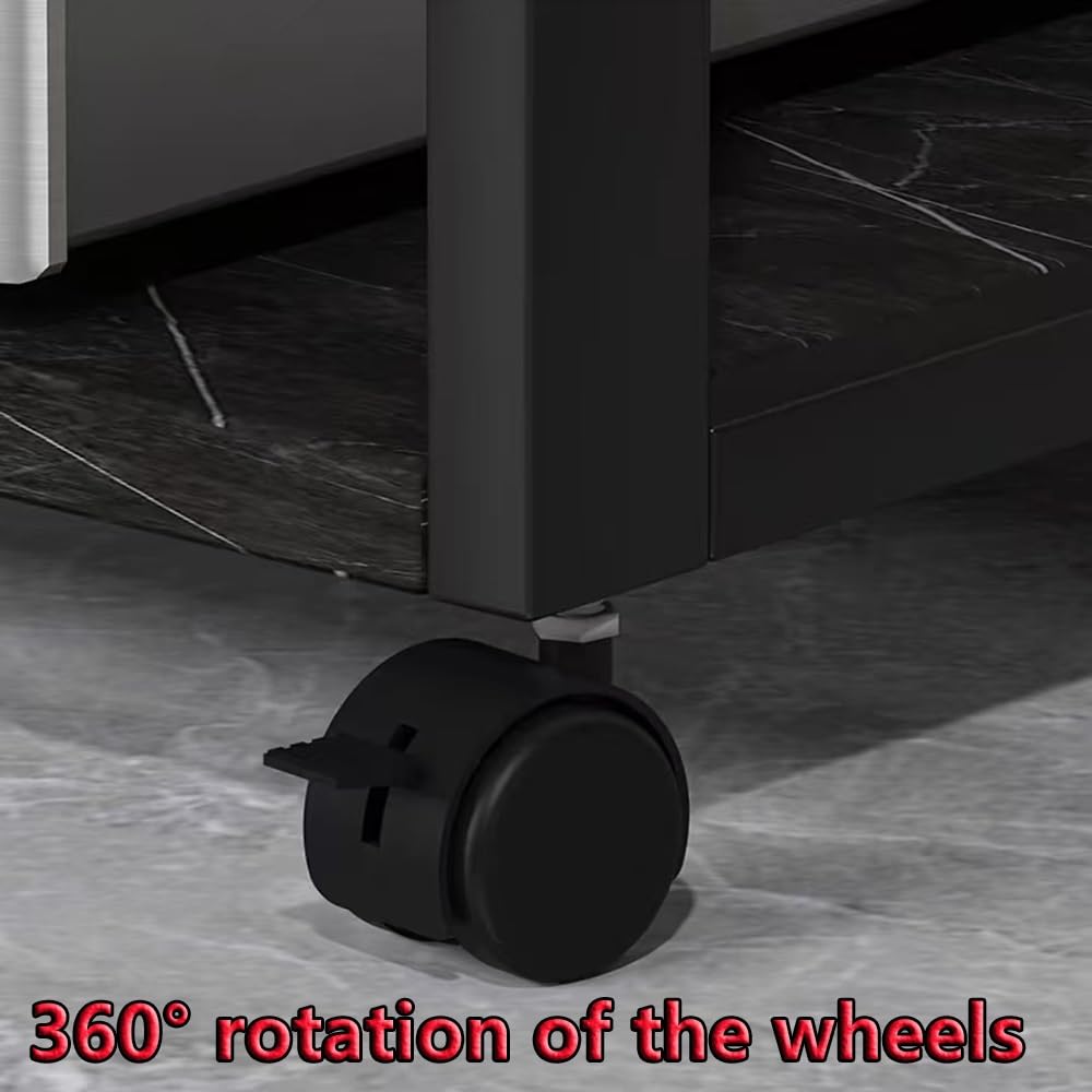 Gabinete De Almacenamiento De Medios AV Mueble Equipo HiFi con Ruedas 3/4/5 Niveles Torre Soporte De Audio, Estante De Consola De Juegos(4-Tier)