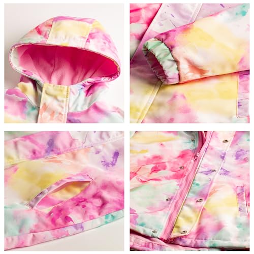 Image of WELAKEN Fleece lined Jackets with Water-Resistance Frabic for Kid's & Toddler II Girl's Rain Jacket & coats