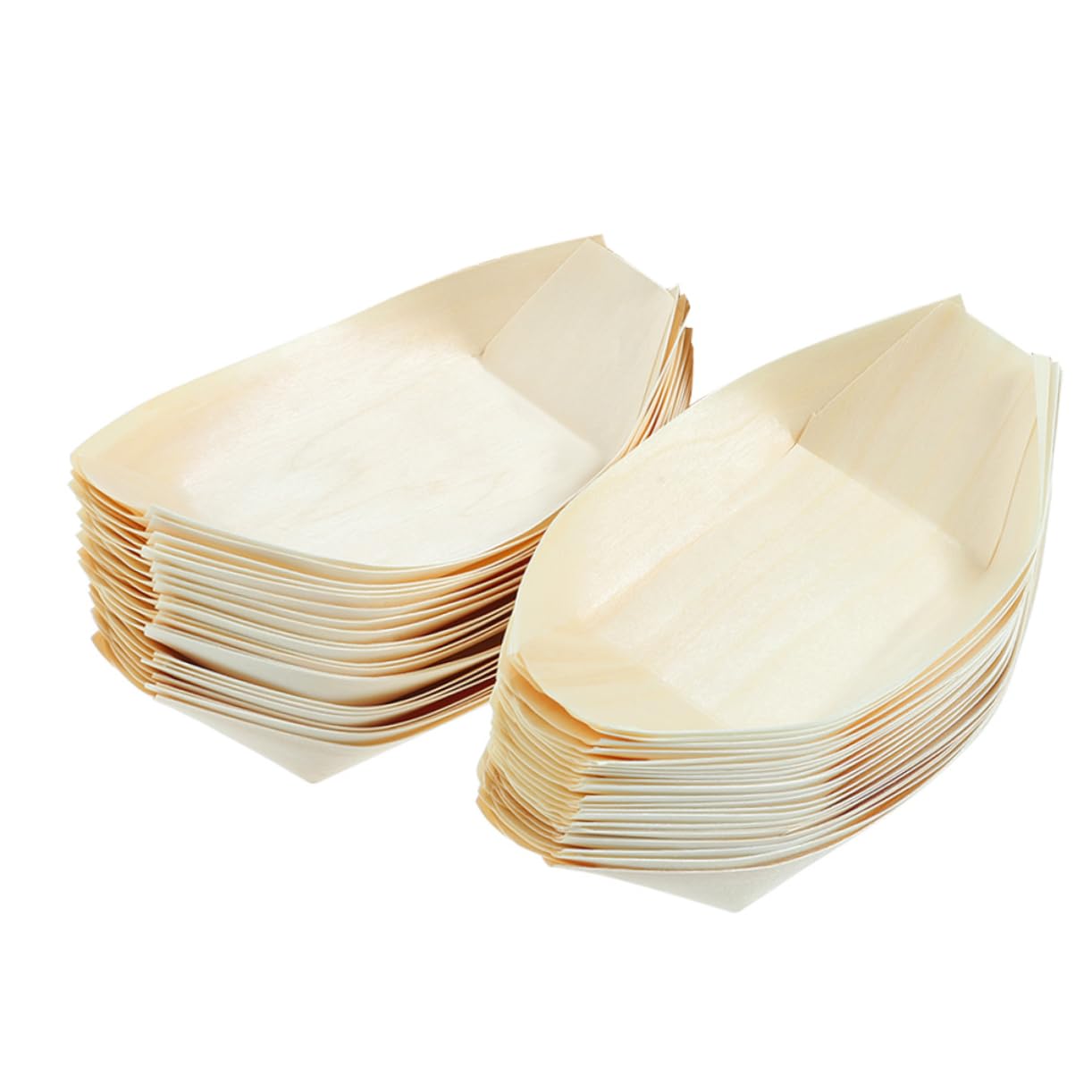 SHERCHPRY Boat Shape Sushi Plate Pc Disposable Wood Serving Plate Bamboo Food Tray Sushi Tray for Events