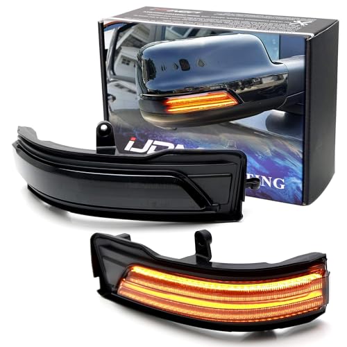 iJDMTOY Smoked Lens Dynamic Sequential Blink/Flow Full LED Side Mirror Turn Signal Light Assembly Kit Compatible with 2019-up Dodge RAM 1500