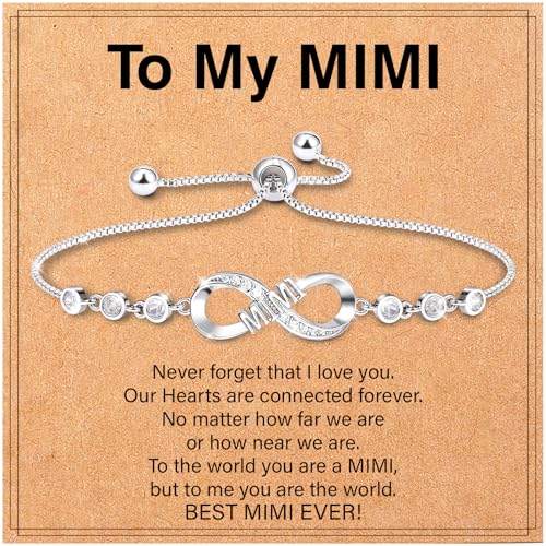 Lamyba Mimi/Gigi/Daughter Gifts, Mimi/Gigi Bracelet for Grandma for Mother's Day, Perfect Presents for Grandma, Infinity Love Heart Bracelets for Women