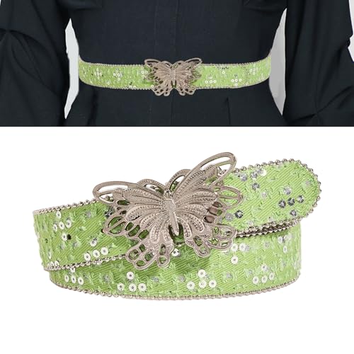 Unique Butterfly Leather Belt Retros Styles Wide Belt Fashionable Waistband For Daily Commute Business Meetings2