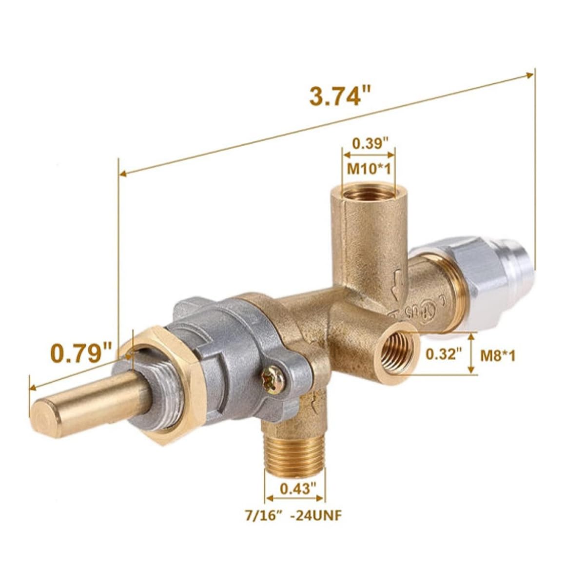 Vanne de commande de chauffage de terrasse à gaz, capteur de thermocouple, bouton de commutateur de décharge, ensemble de ports pilotes de commande de foyer au propane