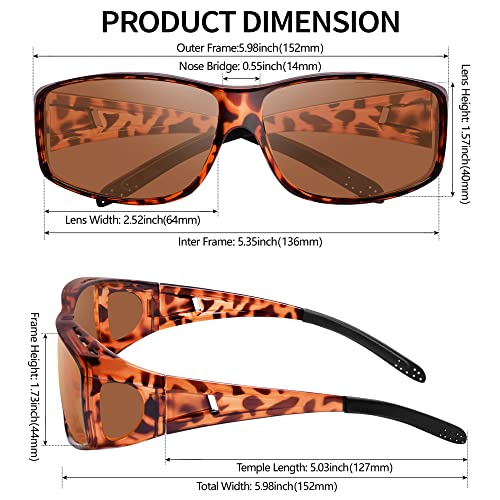 Urumqi Sunglasses Fit Over Glasses, Polarized 100% Uv Protection Wrap-Around Sunglasses For Men & Women Driving #TOP2