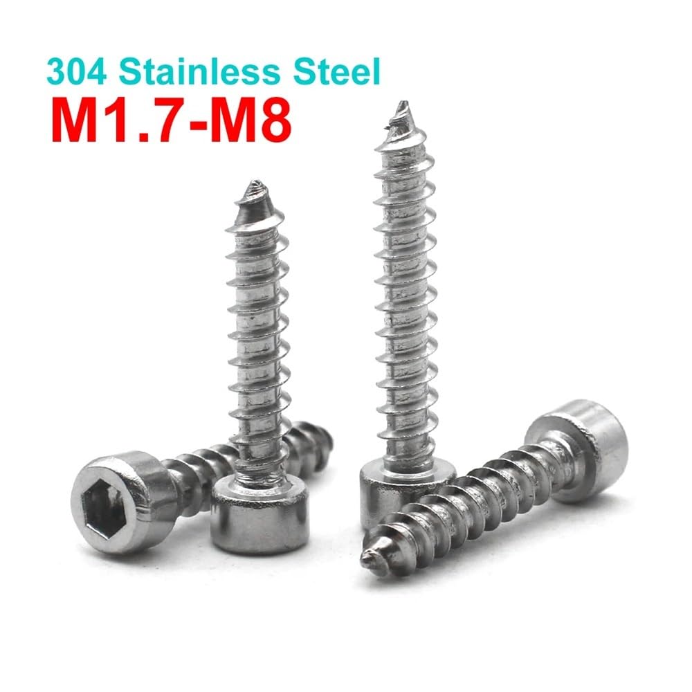 10/25/50 Uds M3 M4 M5 M6 M8 304 cabeza hexagonal de acero inoxidable tornillos autorroscante longitud: 40mm-50mm(45mm,M5 (25pcs))