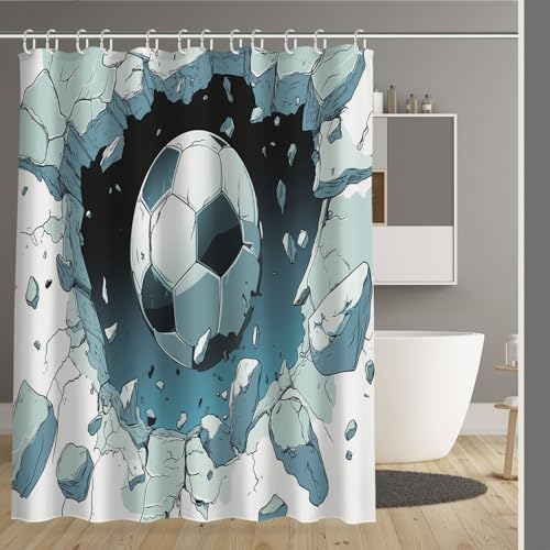 Rideau de douche imperméable en polyester imprimé abstrait avec 12 crochets de bain - 2