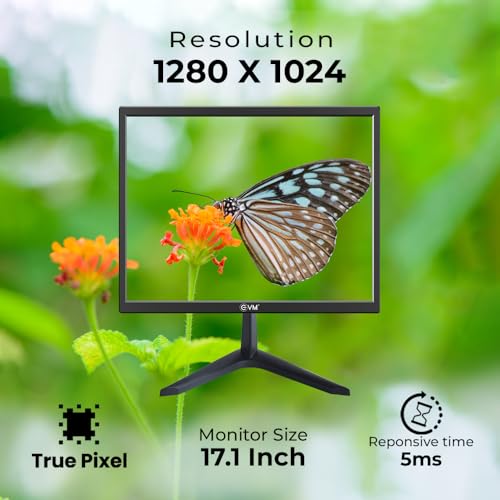 Image of EVM 17.1 Inch (43.43 Cm) Grand SQ Series LED Monitor | HD 1280x1024*| HDMI & VGA Ports | 5ms Response Time | VESA Wall Mount Compatible | Black | 1 Year Warranty (EVM-175-Grand-SQ-LED)