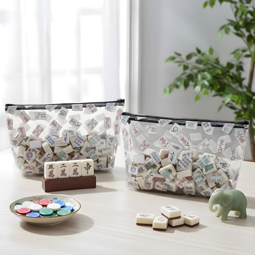2 bolsas para fichas de Mahjong con cierre 33x19x8 cm miniatura 5