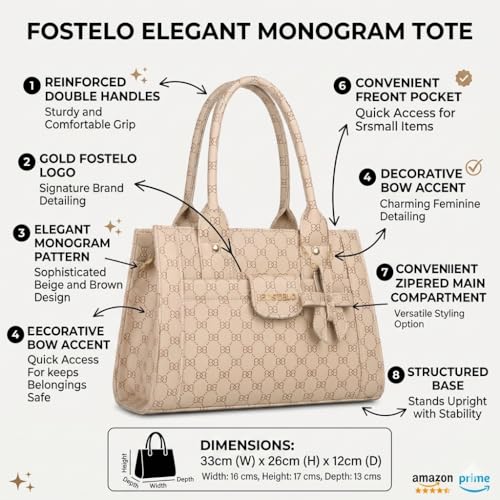 Image of Fostelo Women's Ocean Side Satchel Tote Handbag for Women | Ladies Purse | Stylish Shoulder Bag | Gift For Women