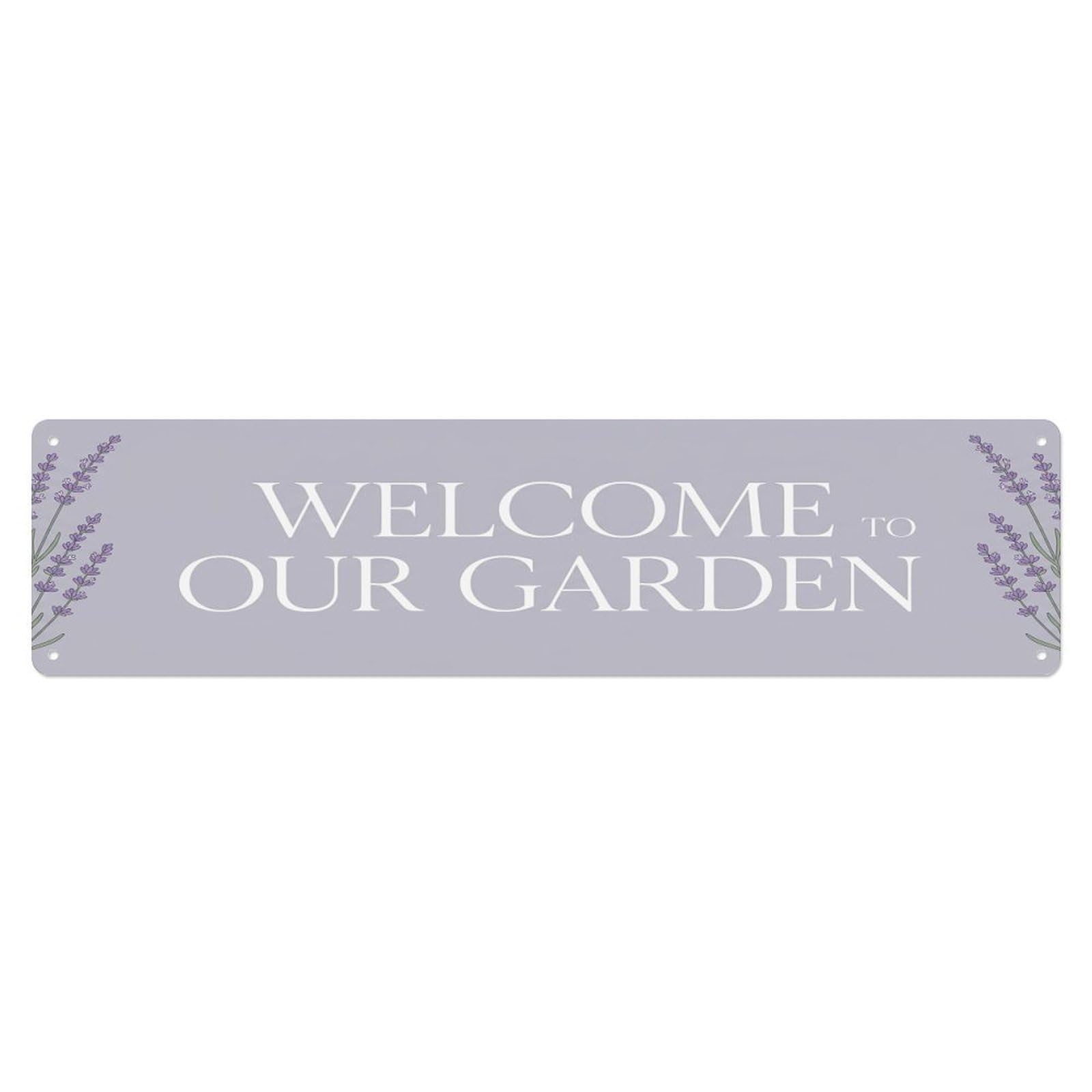 Vintage Welcome to Our Garden Provence Metal Tin Sign