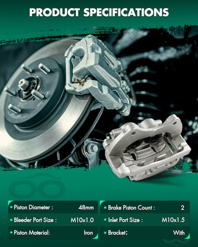 Image of SCITOO 18B5288 Front Left Disc Brake Caliper w /Bracket Fit For Cadillac For SRX 2010-2016, Double Pistons