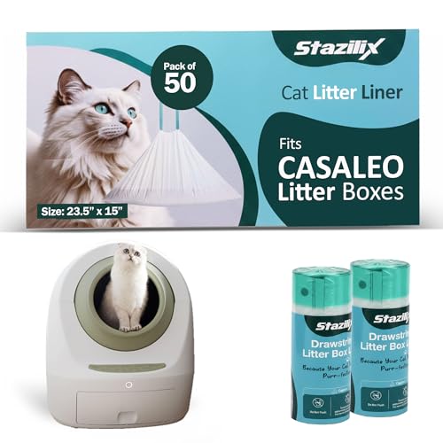 50 Count Cat Litter Liners Compatible with Casa Leo Litter Box Extra Thick Heavy Duty