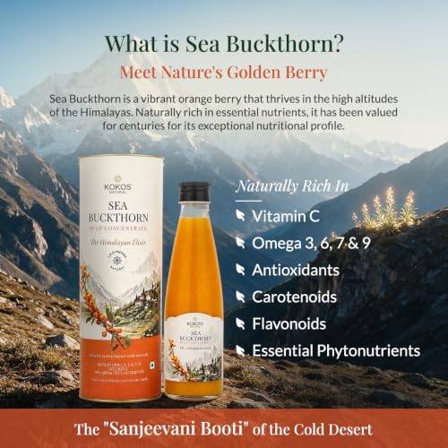 Image of Kokos Natural Sea Buckthorn Pulp Concentrate | Himalayan Cold Press | 600ml