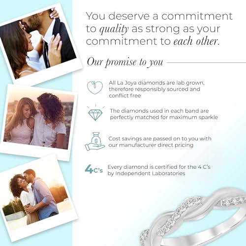 La Joya 1/4-1/2 CT TW Certified Lab Grown Intertwined Diamond Ring Bands | Solid 10k White Gold Twisted Vine Inspired Diamond Wedding Band | Sparkling GH VS/SI Diamond Ring for Women4